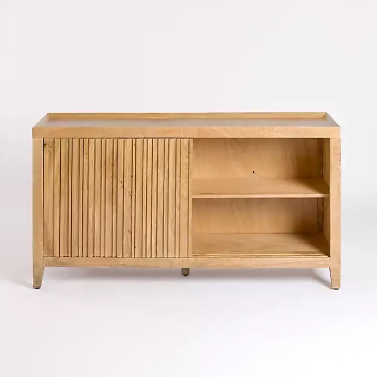 Kirklands Home Cabinets & Sideboards|Natural Wood Hughes Sliding Door Cabinet Tan