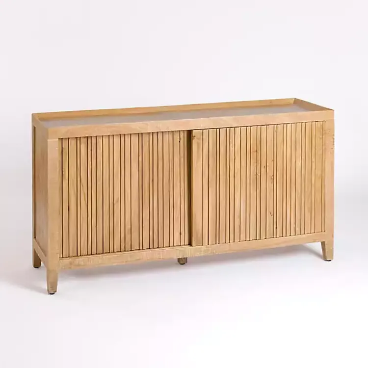 Kirklands Home Cabinets & Sideboards|Natural Wood Hughes Sliding Door Cabinet Tan