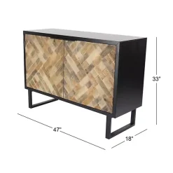 Kirklands Home Cabinets & Sideboards|Natural Wood Mosaic Paneling Cabinet
