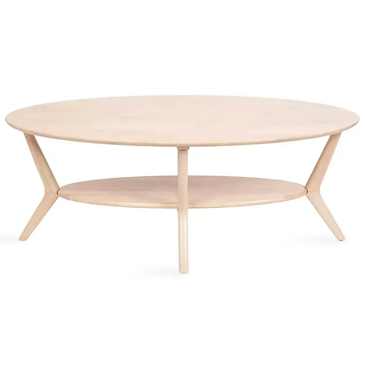 Kirklands Home Coffee Tables|Natural Wood Oval Nile Coffee Table Tan