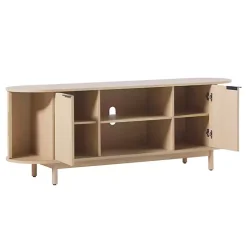 Kirklands Home Tv Stands & Media Consoles|Natural Wood Reeded Oval TV Sd Tan