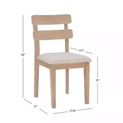 Kirklands Home Dining Chairs|Natural Wood Slatted Back Dining Chairs, Set of 2 Gray