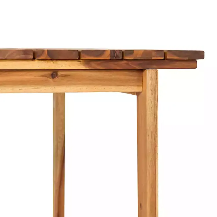 Kirklands Home Outdoor Dining|Natural Wood Slatted Box Leg Outdoor Dining Table Tan