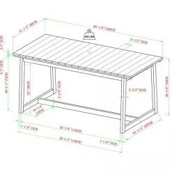 Kirklands Home Outdoor Dining|Natural Wood Slatted Box Leg Outdoor Dining Table Tan