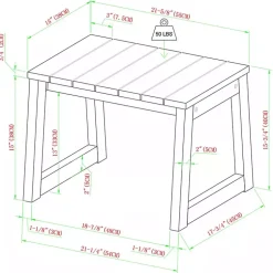 Kirklands Home Outdoor Tables|Natural Wood Slatted Box Leg Outdoor Side Table Tan