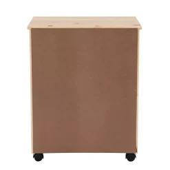 Kirklands Home Office Furniture|Natural Wood Wide 6-Drawer Cary Storage Cart Tan