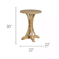 Kirklands Home Accent & End Tables|Natural Wooden Arched Base Round Top Accent Table Tan