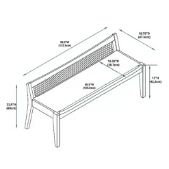 Kirklands Home Entryway Furniture|Natural Woven Rat Back Minimalist Bench Tan