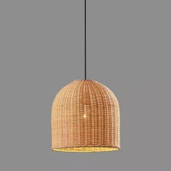 Kirklands Home Chandeliers & Pendant Lighting|Natural Woven Rat Pendant Light Tan