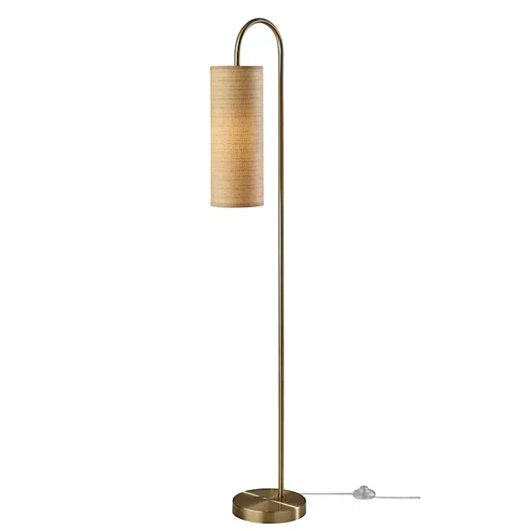 Kirklands Home Floor Lamps|Natural Woven Shade Malina Floor Lamp Tan