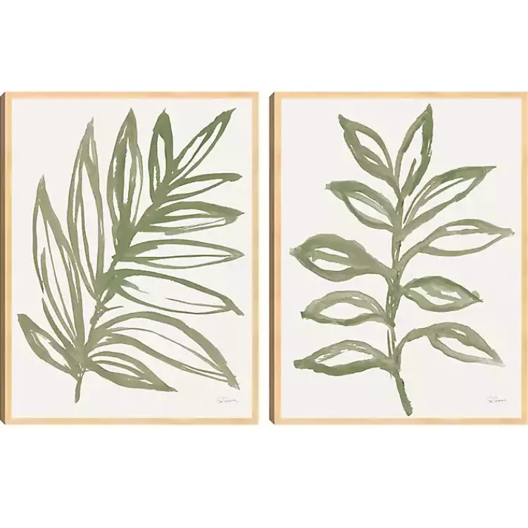 Kirklands Home Canvas Art|Nature in Sage Framed Canvas Art Prints, Set of 2