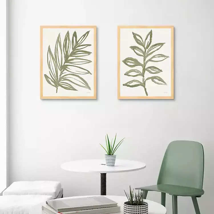 Kirklands Home Canvas Art|Nature in Sage Framed Canvas Art Prints, Set of 2