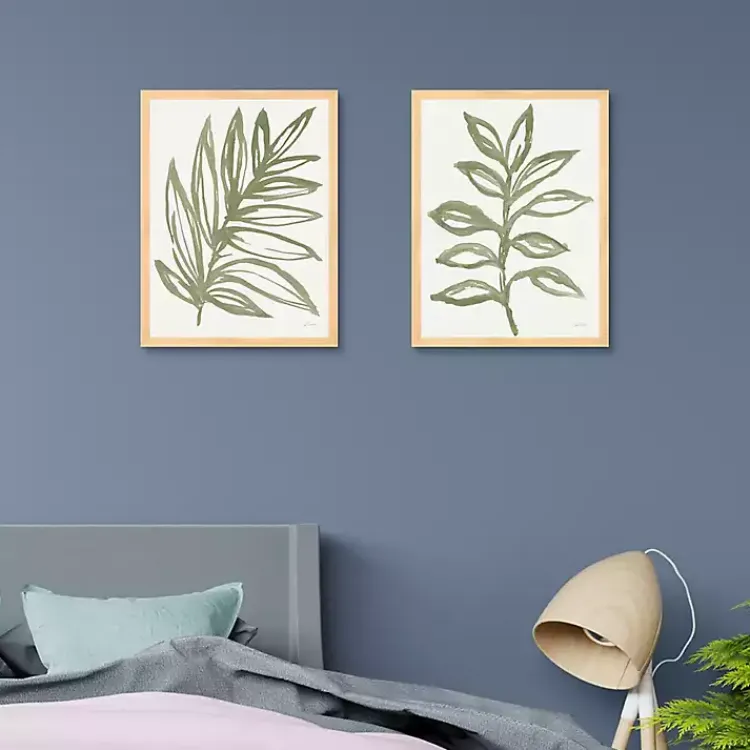Kirklands Home Canvas Art|Nature in Sage Framed Canvas Art Prints, Set of 2