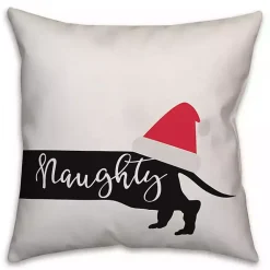 Discount Naughty or Nice Dog Christmas Pillow Pillows