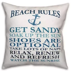 Kirklands Home Outdoor Cushions & Pillows|Nautical Beach Rules Outdoor Pillow