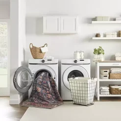 Kirklands Home Area Rugs|Navy & Brick Botanical Washable Area Rug, 5x7