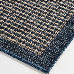Kirklands Home Outdoor Rugs|Navy Adelaide Woven Outdoor Area Rug, 7x9 Blue