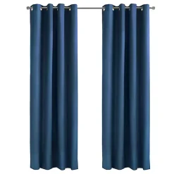 Kirklands Home Curtains & Drapes|Navy Alpine Blackout Curtain Panel, 95 in. Blue
