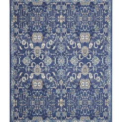 Kirklands Home Area Rugs|Navy and Beige Botanical Area Rug, 7x9