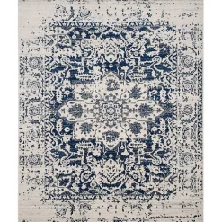 Kirklands Home Area Rugs|Navy and Cream Madison Distressed Area Rug, 8x10