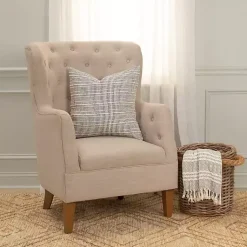 Outlet Navy and Natural Sea Striped Pillow Pillows