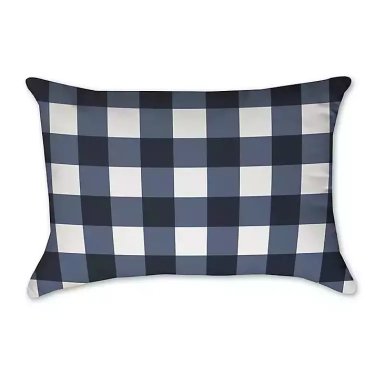 Hot Navy and White Buffalo Check Accent Pillow Pillows