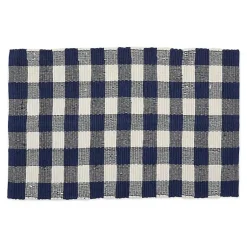 Kirklands Home Accent Rugs|Navy and White Buffalo Check Accent Rug Blue