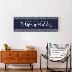 Kirklands Home Canvas Art|Navy and White Good Day Canvas Art Print