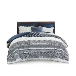 Kirklands Home Comforters|Navy and White 3-pc. Full/Queen Comforter Set
