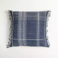 Hot Navy and White Plaid Reversible Throw Pillow Pillows