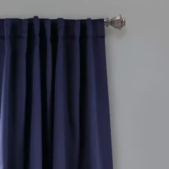 Kirklands Home Curtains & Drapes|Navy Back Tab Blackout Curtain Panel Set, 63 in. Blue