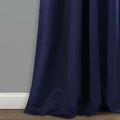 Kirklands Home Curtains & Drapes|Navy Back Tab Blackout Curtain Panel Set, 84 in. Blue