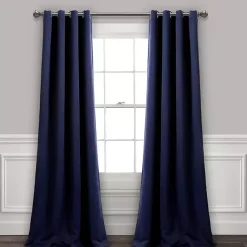 Kirklands Home Curtains & Drapes|Navy Blackout Curtain Panel Set, 108 in. Blue