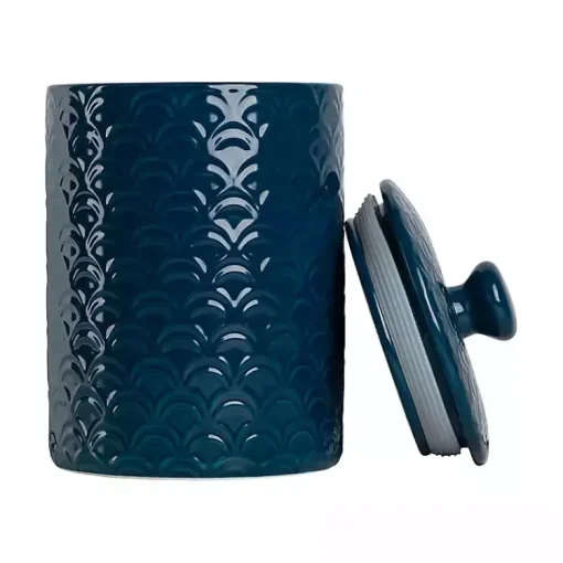 Kirklands Home Kitchen Storage|Navy Atlantic Ceramic Canisters, Set of 3 Blue