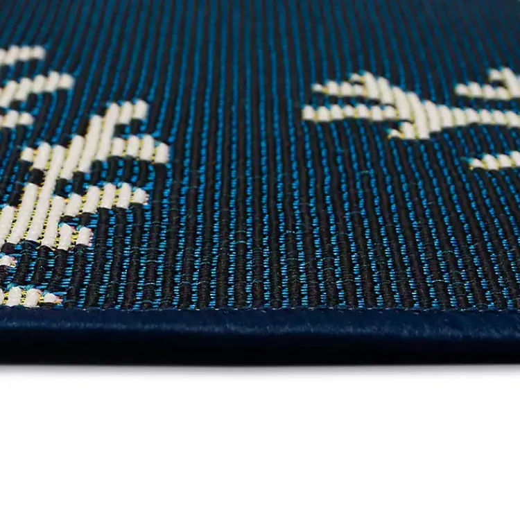 Kirklands Home Outdoor Rugs|Navy Blue Coral Indoor/Outdoor Rug, 2x3