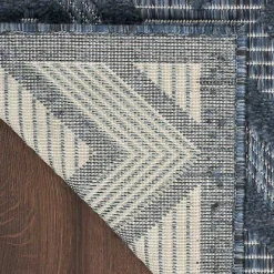 Kirklands Home Outdoor Rugs|Navy Diamond Indoor/Outdoor Area Rug, 4x6 Blue