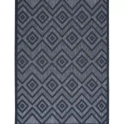 Kirklands Home Outdoor Rugs|Navy Diamond Indoor/Outdoor Area Rug, 5x7 Blue