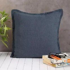 Navy Handwoven Appen Throw Pillow Pillows