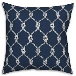 Kirklands Home Outdoor Cushions & Pillows|Navy Knots Indoor/Outdoor Pillow Blue