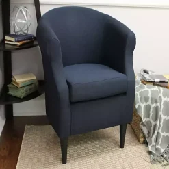 Kirklands Home Accent Chairs|Navy Rounded Accent Chair Blue