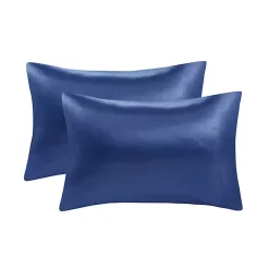 Kirklands Home Bed Sheets|Navy Satin 6-pc. Full Sheet Set Blue