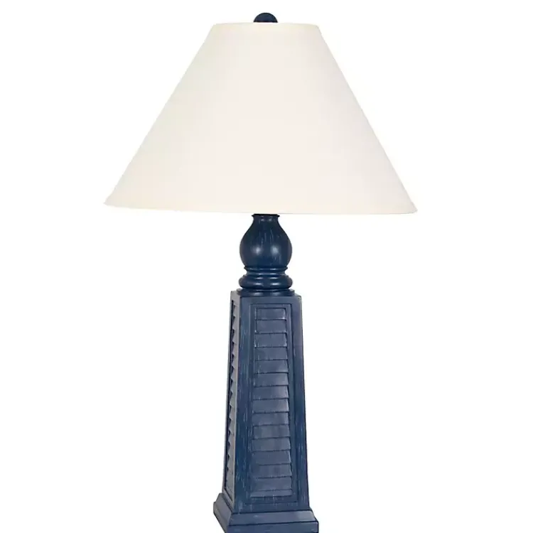 Kirklands Home Table Lamps|Navy Shutter Table Lamps, Set of 2 Blue
