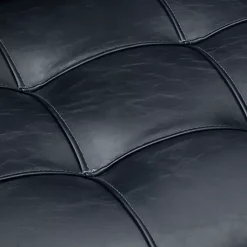 Kirklands Home Office Furniture|Navy Tufted Faux Leather Swivel Office Chair Blue