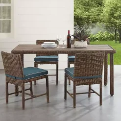 Kirklands Home Outdoor Dining|Navy Blue Wicker 5-pc. Outdoor Dining Set