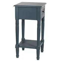 Kirklands Home Accent & End Tables|Navy Wood Square Hampton Accent Table Blue