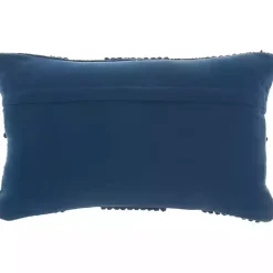 Sale Navy Woven Diamonds Lumbar Pillow Pillows