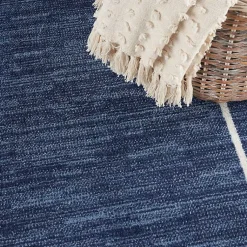 Kirklands Home Outdoor Rugs|Navy Bordered Indoor/Outdoor Area Rug, 6x9 Blue