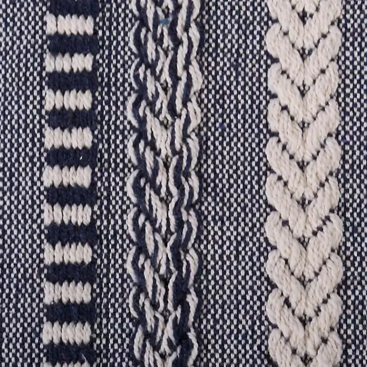 New Navy Braided Stripe Throw Blankets & Throws