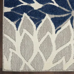 Kirklands Home Outdoor Rugs|Navy Bright Floral Burst Outdoor Area Rug, 7x10