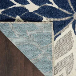 Kirklands Home Outdoor Rugs|Navy Bright Floral Burst Outdoor Area Rug, 7x10